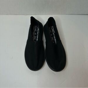 Toms “Not For Resale” Black Canvas Slip On Shoes Youth Size 2y 3y 4y
